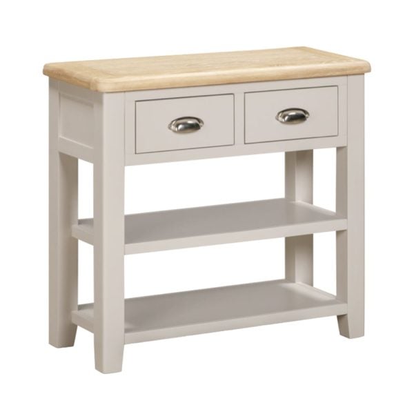 Waldorf Wooden Console Table With 2 Drawers In Oak And White | Bed Sava