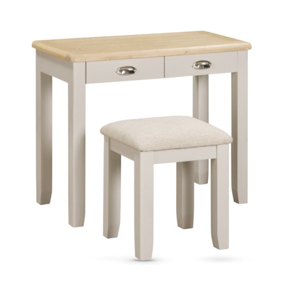 Waldorf Wooden Dressing Table With Stool In Oak And White | Bed Sava