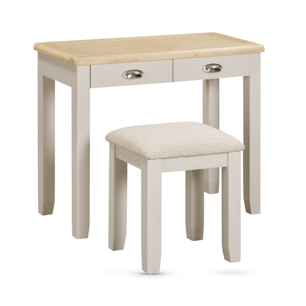 Waldorf Wooden Dressing Table With Stool In Oak And White