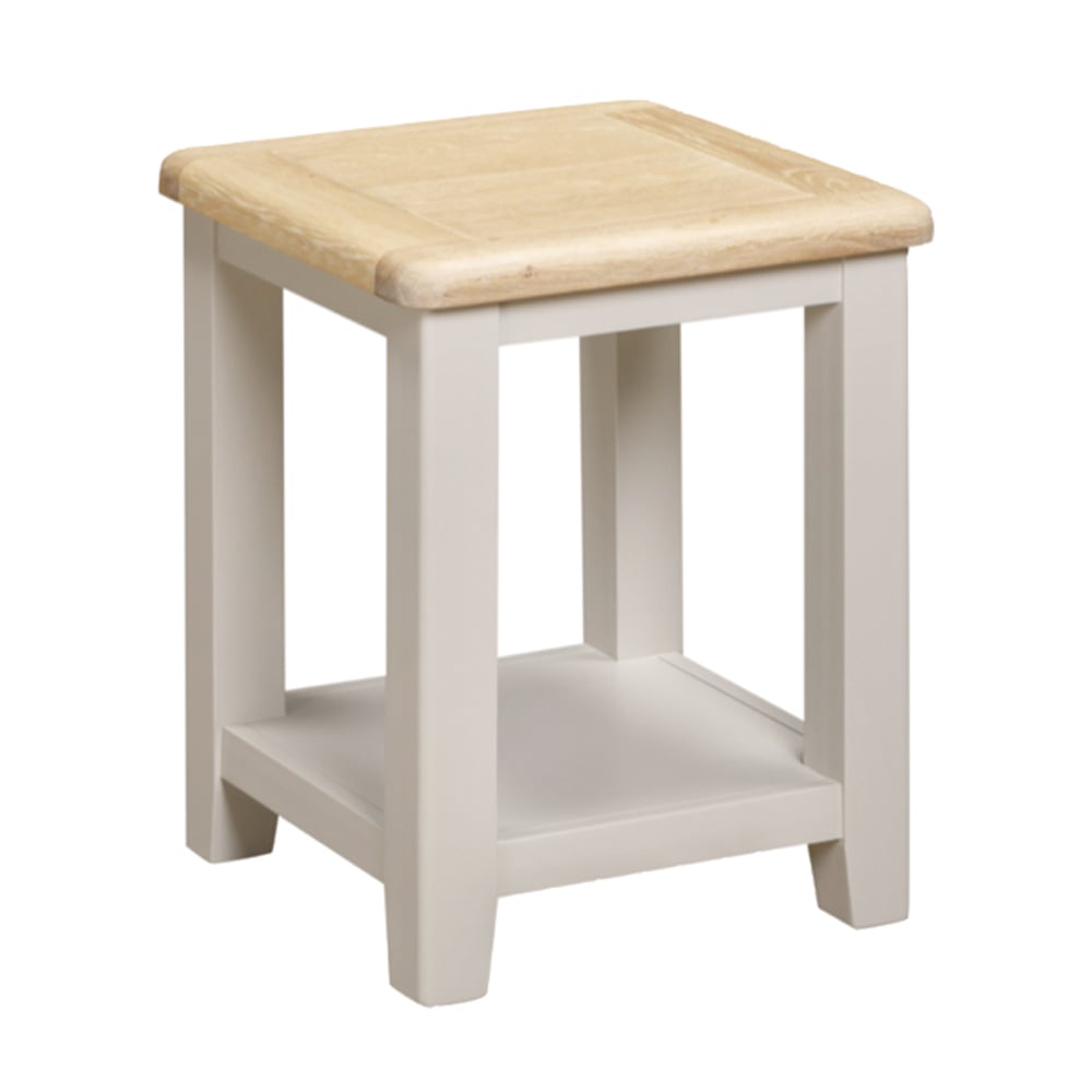 Waldorf Wooden Square Lamp Table In Oak And White