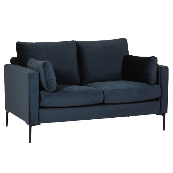Waleska Fabric 2 Seater Sofa In Navy | Bed Sava