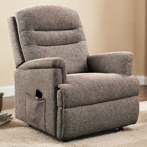 Walhalla Fabric Electric Recliner Chair In Coffee | Bed Sava