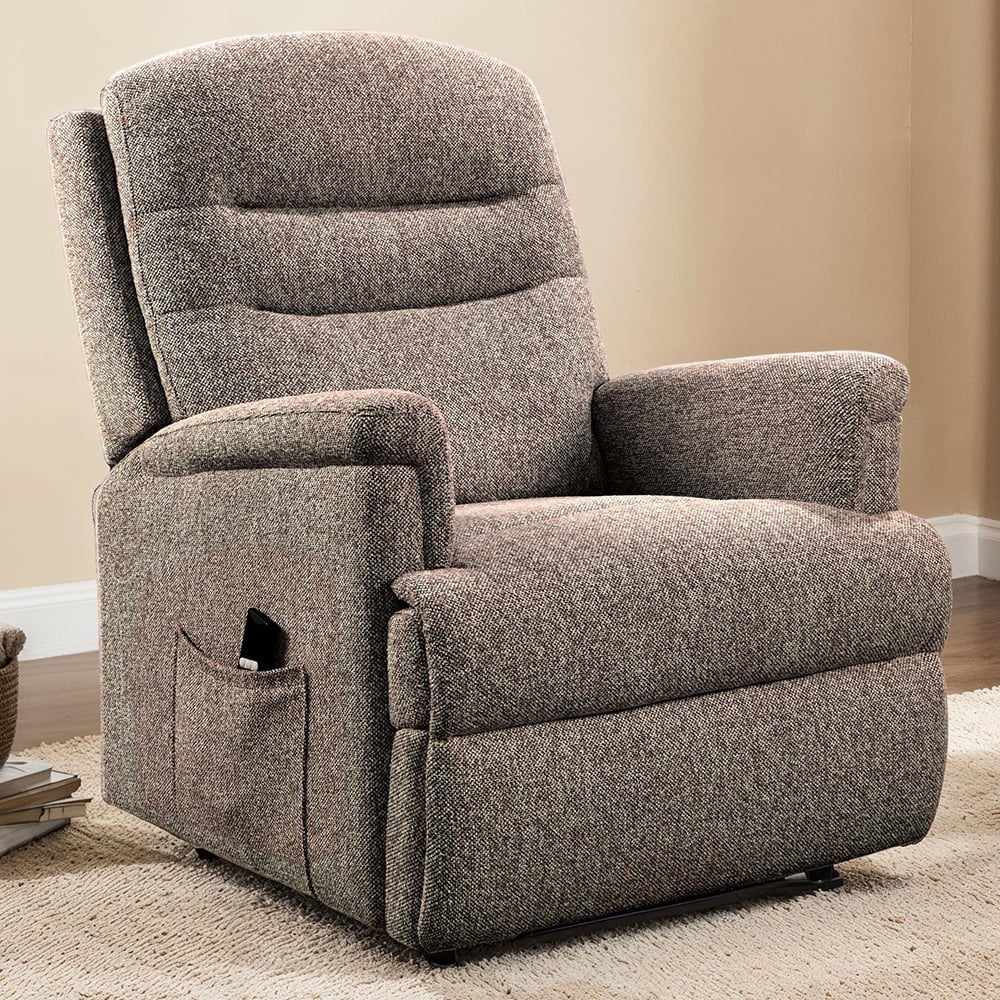 Walhalla Fabric Electric Recliner Chair In Coffee