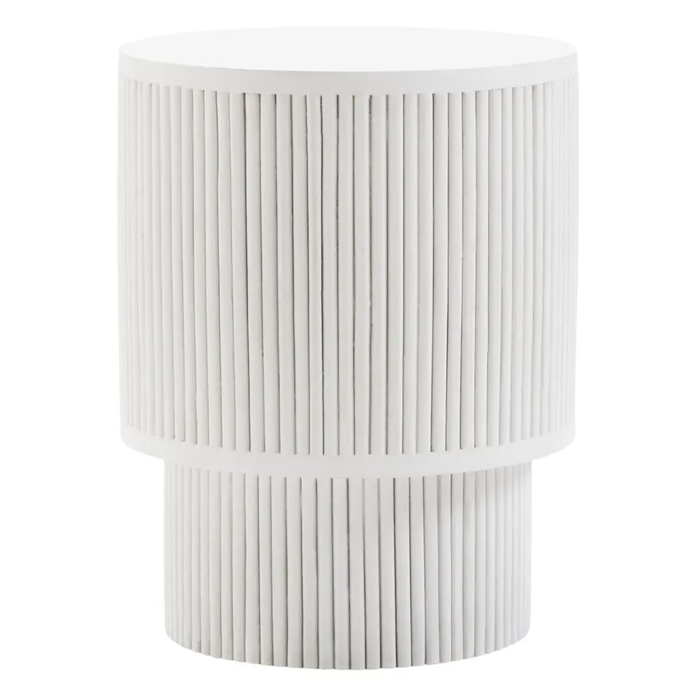 Walhalla Wooden Ridge Side Table In White