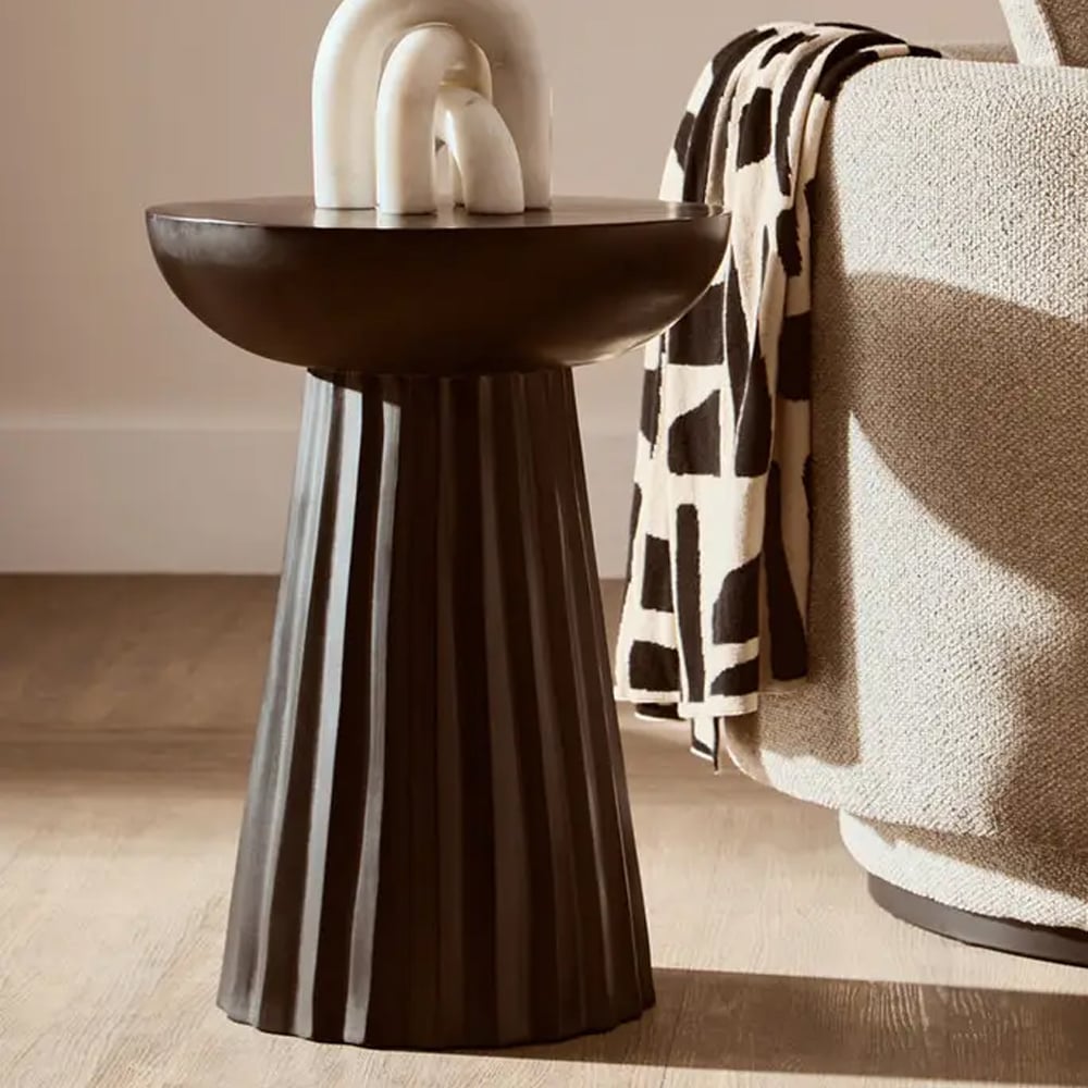 Walhalla Wooden Ridge Side Table In Black