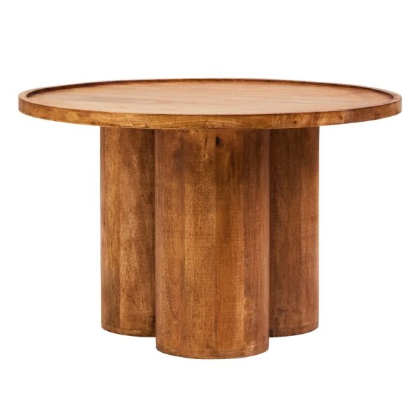 Walhalla Wooden Column Round Coffee Table In Natural | Bed Sava