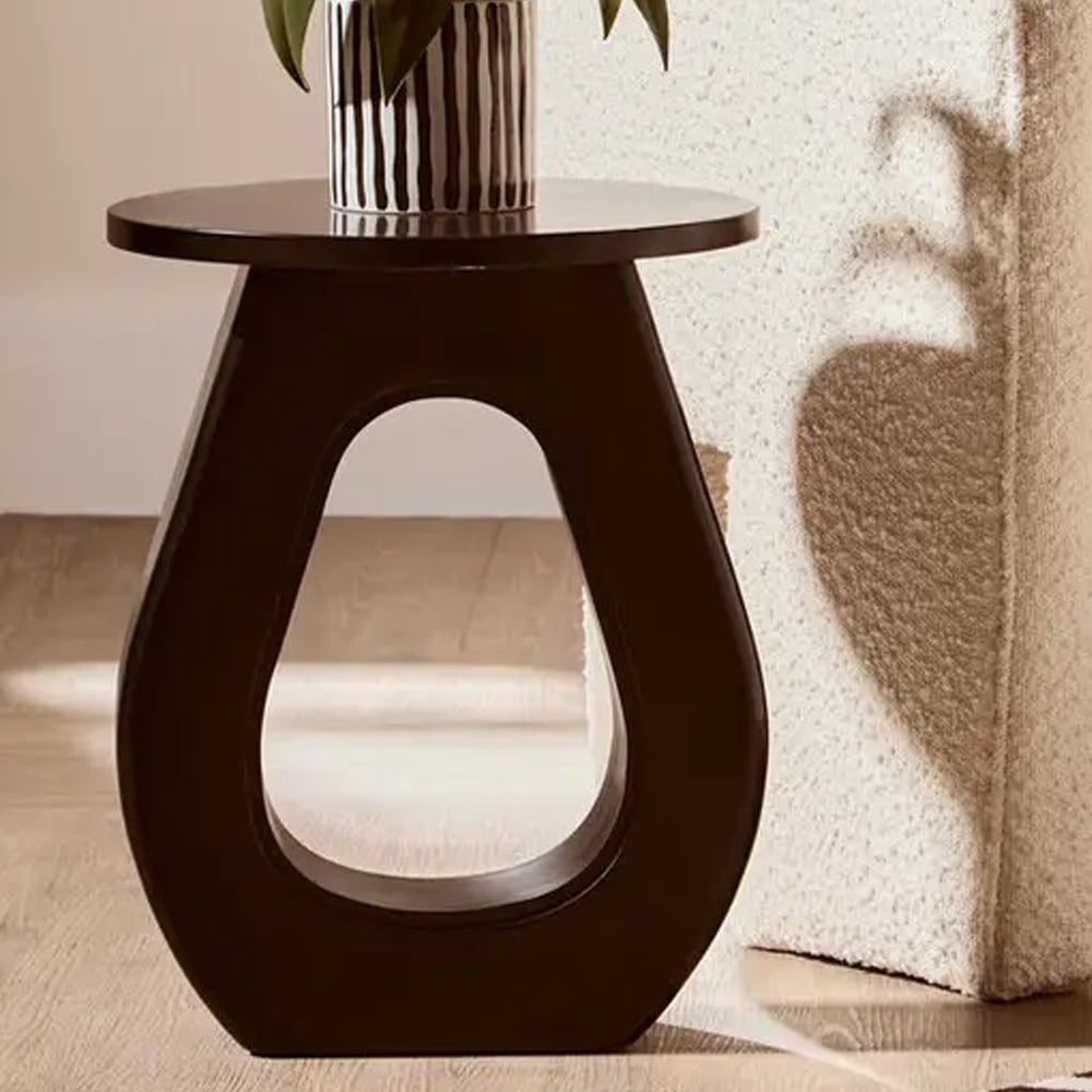 Walhalla Wooden Round End Table In Black