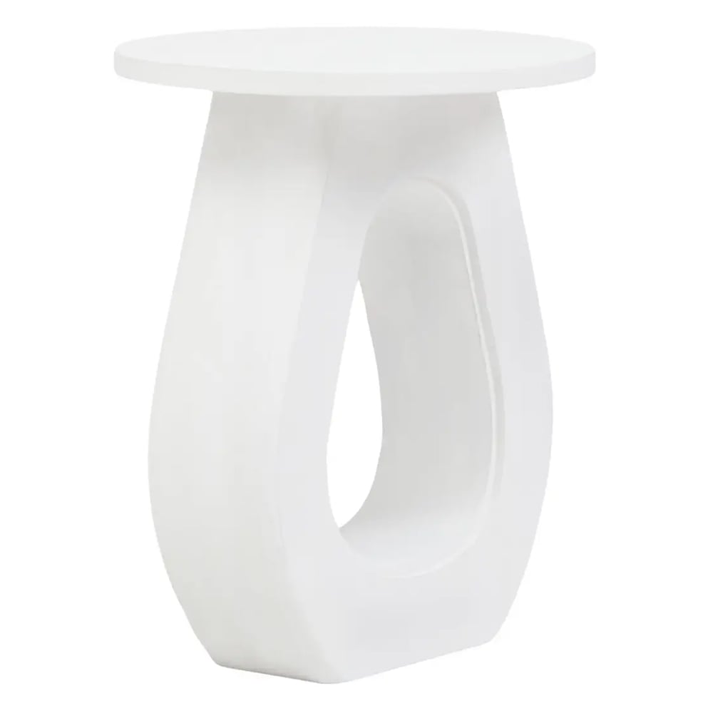 Walhalla Wooden Round End Table In White