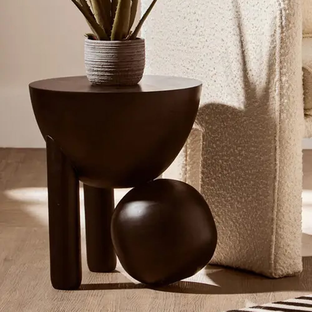 Walhalla Wooden Side Table In Black