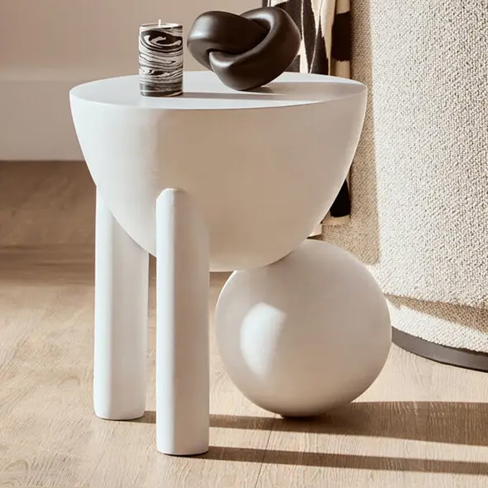 Walhalla Wooden Side Table In White