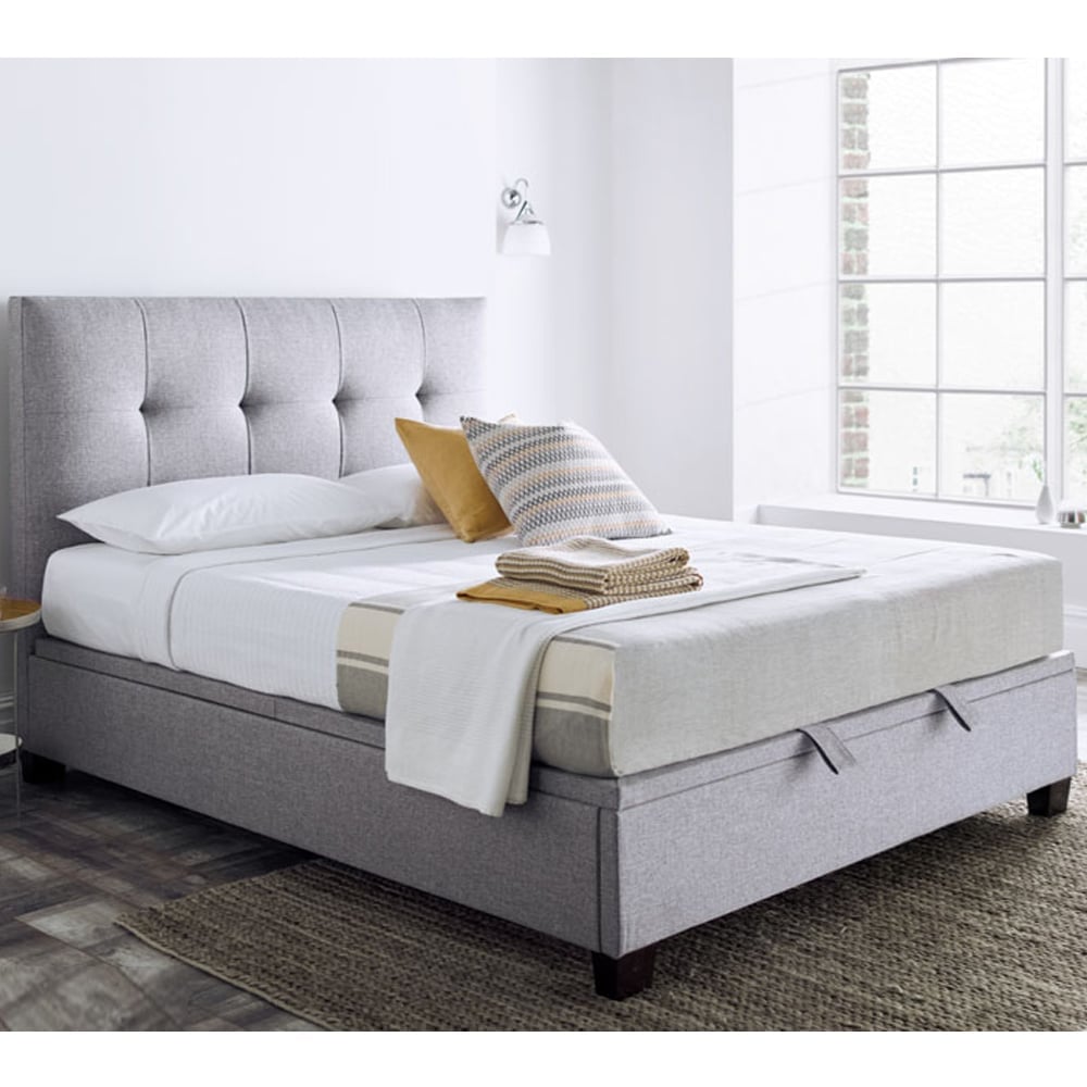 Walker Fabric Ottoman Storage Super King Size Bed In Grey