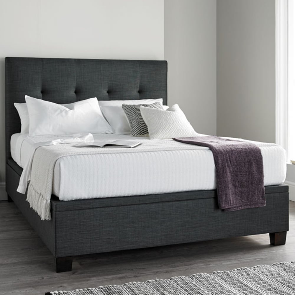 Walker Fabric Ottoman Storage Super King Size Bed In Slate