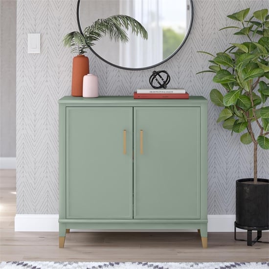 Waller Wooden Storage Cabinet With 2 Doors In Pale Green