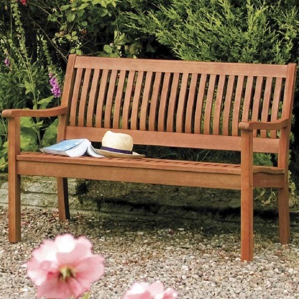 Walsall Wooden Garden 2 Seater Bench In Natural | Bed Sava