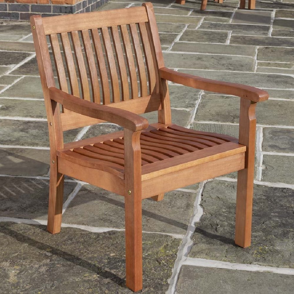Walsall Wooden Garden Armchair In Honey Brown