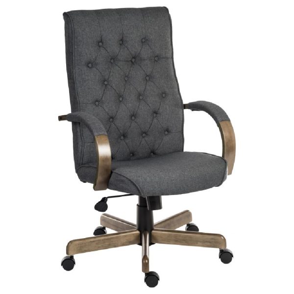 Waltham Fabric Home And Office Chair In Grey | Bed Sava