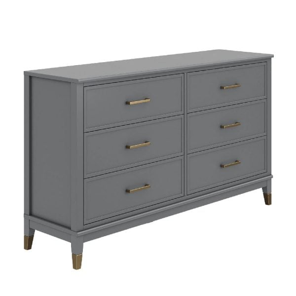 Wantagh Wooden Chest Of 6 Drawers In Graphite Grey | Bed Sava