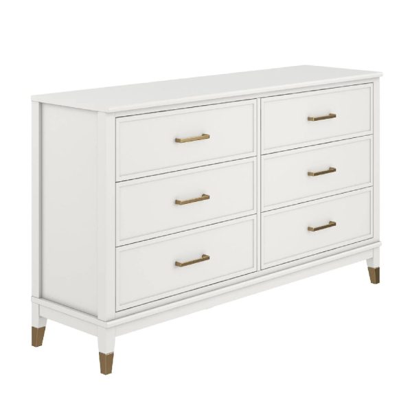 Wantagh Wooden Chest Of 6 Drawers In White | Bed Sava