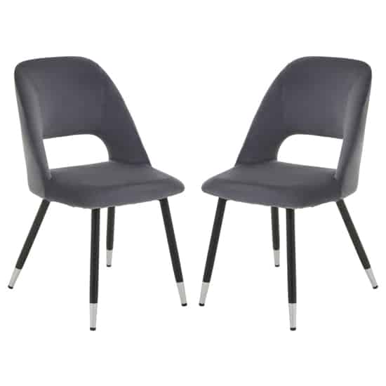 Warns Grey Velvet Dining Chairs With Silver Foottips In A Pair