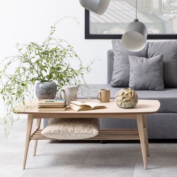 Warsaw Wooden Coffee Table With Undershelf In Oak | Bed Sava