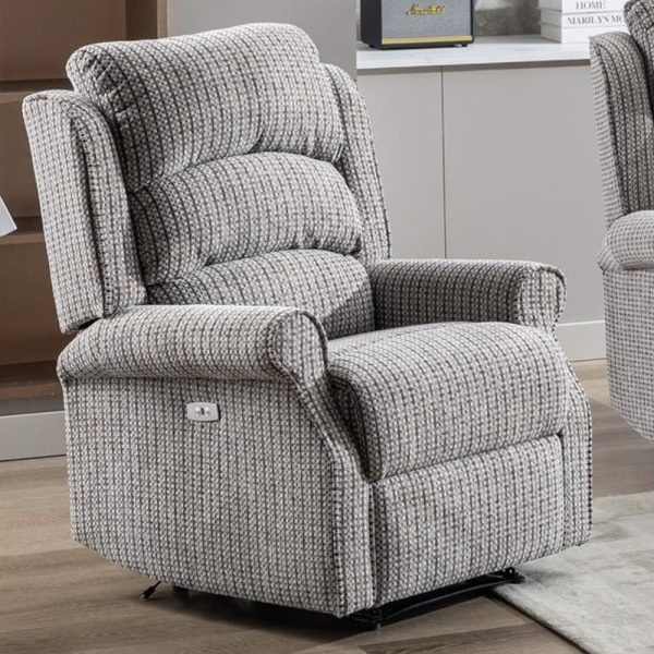 Warth Fabric Electric Recliner 1 Seater Sofa In Latte | Bed Sava