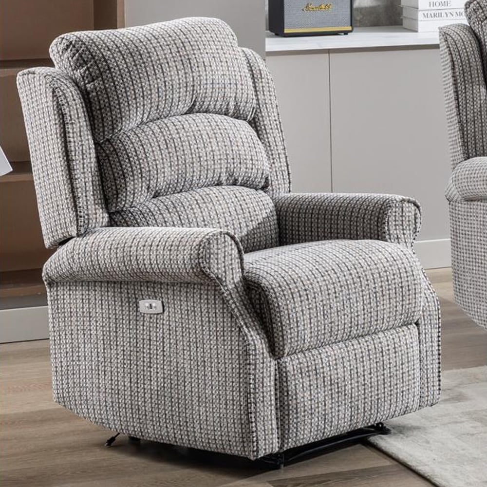 Warth Fabric Electric Recliner 1 Seater Sofa In Latte