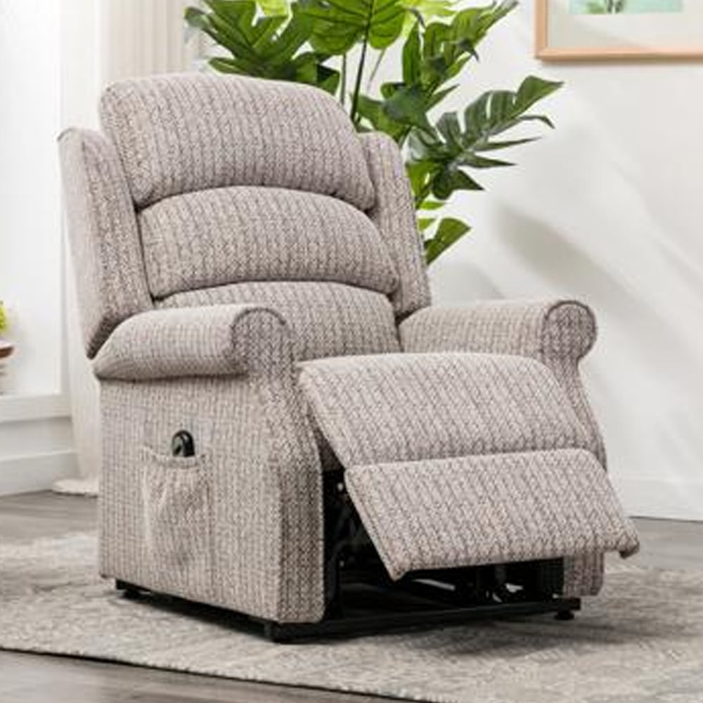 Warth Fabric Electric Single Motor Recliner Chair In Natural