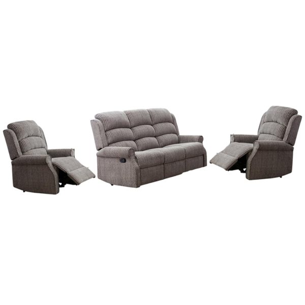 Warth Fabric Recliner 3+1+1 Seater Sofa Set In Latte | Bed Sava