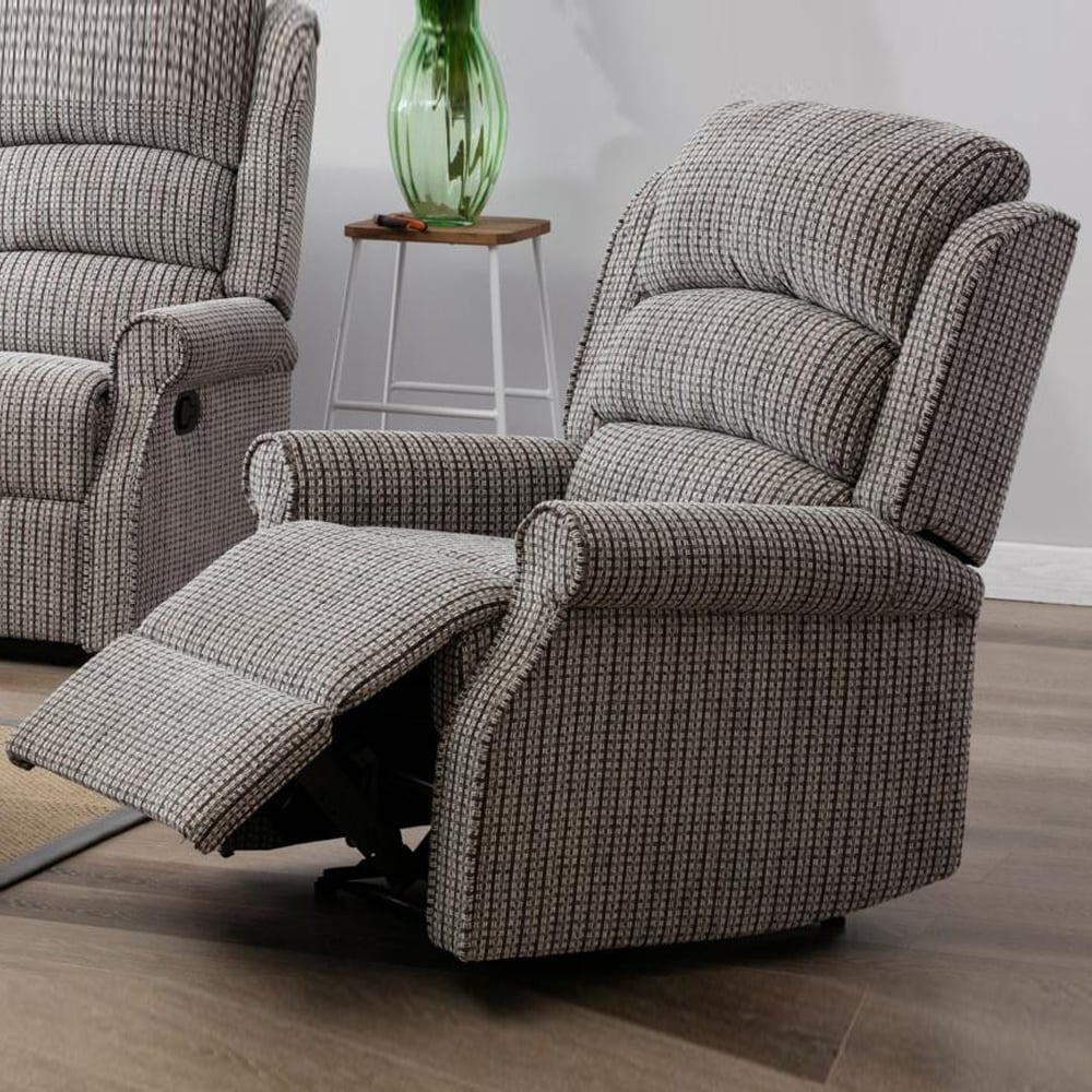 Warth Fabric Recliner 1 Seater Sofa In Latte