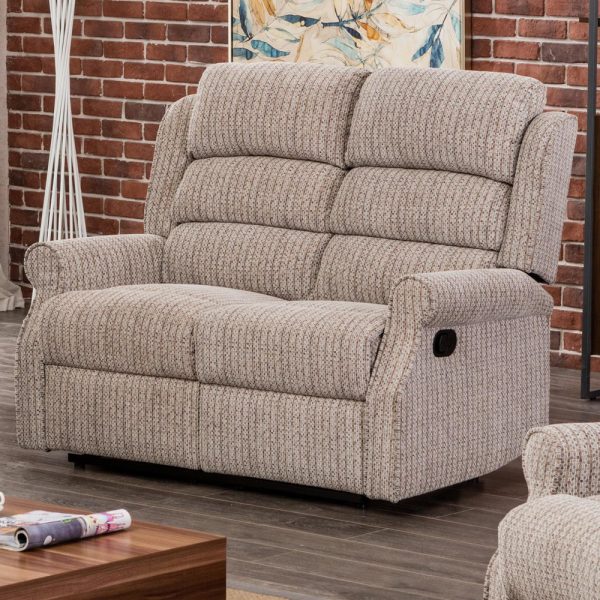 Warth Fabric Recliner 2 Seater Sofa In Natural | Bed Sava