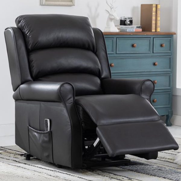 Warth Leather Electric Dual Motor Recliner Chair In Black | Bed Sava