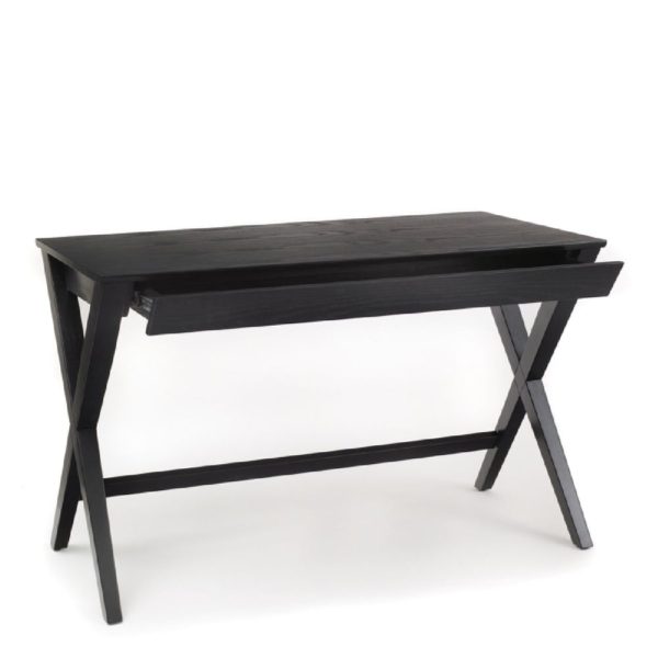 Waterloo Wooden Laptop Desk With 1 Drawer In Black | Bed Sava