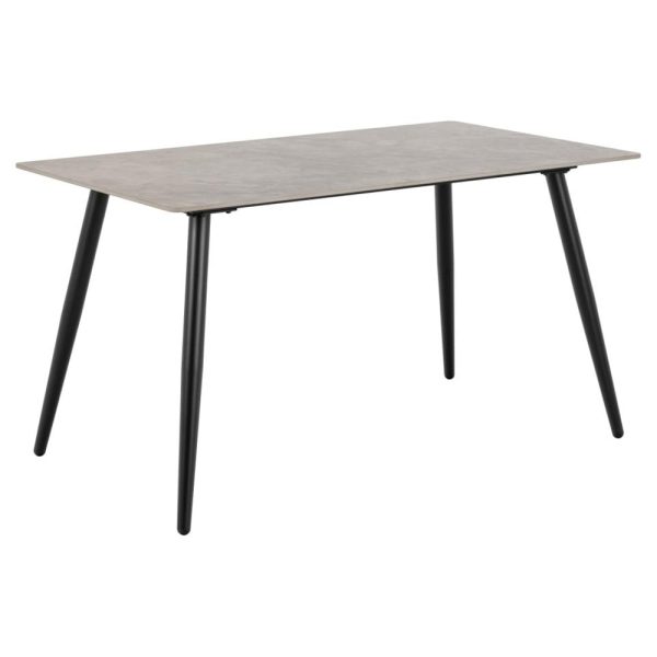 Waukee Ceramic Dining Table With Matt Black Legs In Grey Batis | Bed Sava