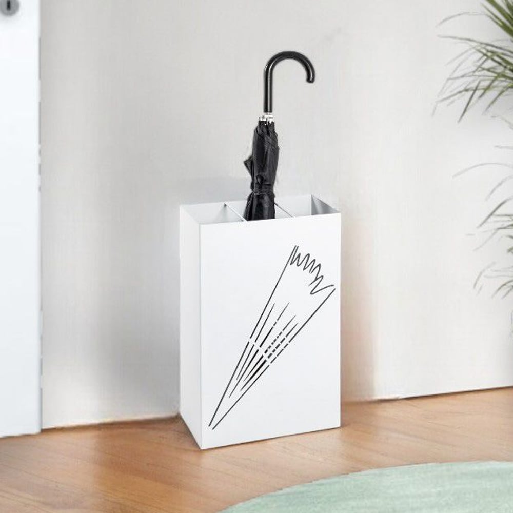Wauseon Small Metal Umbrella Stand In White