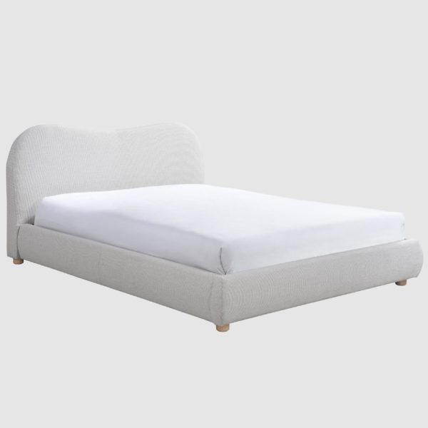 Wayne Fabric Double Bed In Natural Weave | Bed Sava