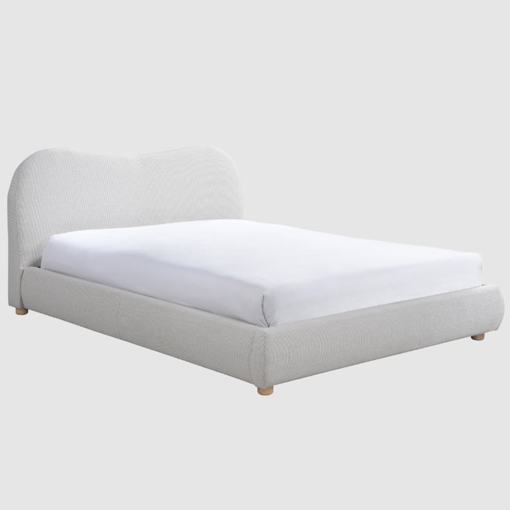 Wayne Fabric King Size Bed In Natural Weave