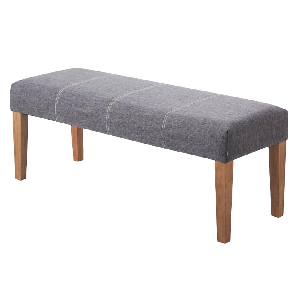 Webster Fabric Dining Bench With Oak Legs In Grey