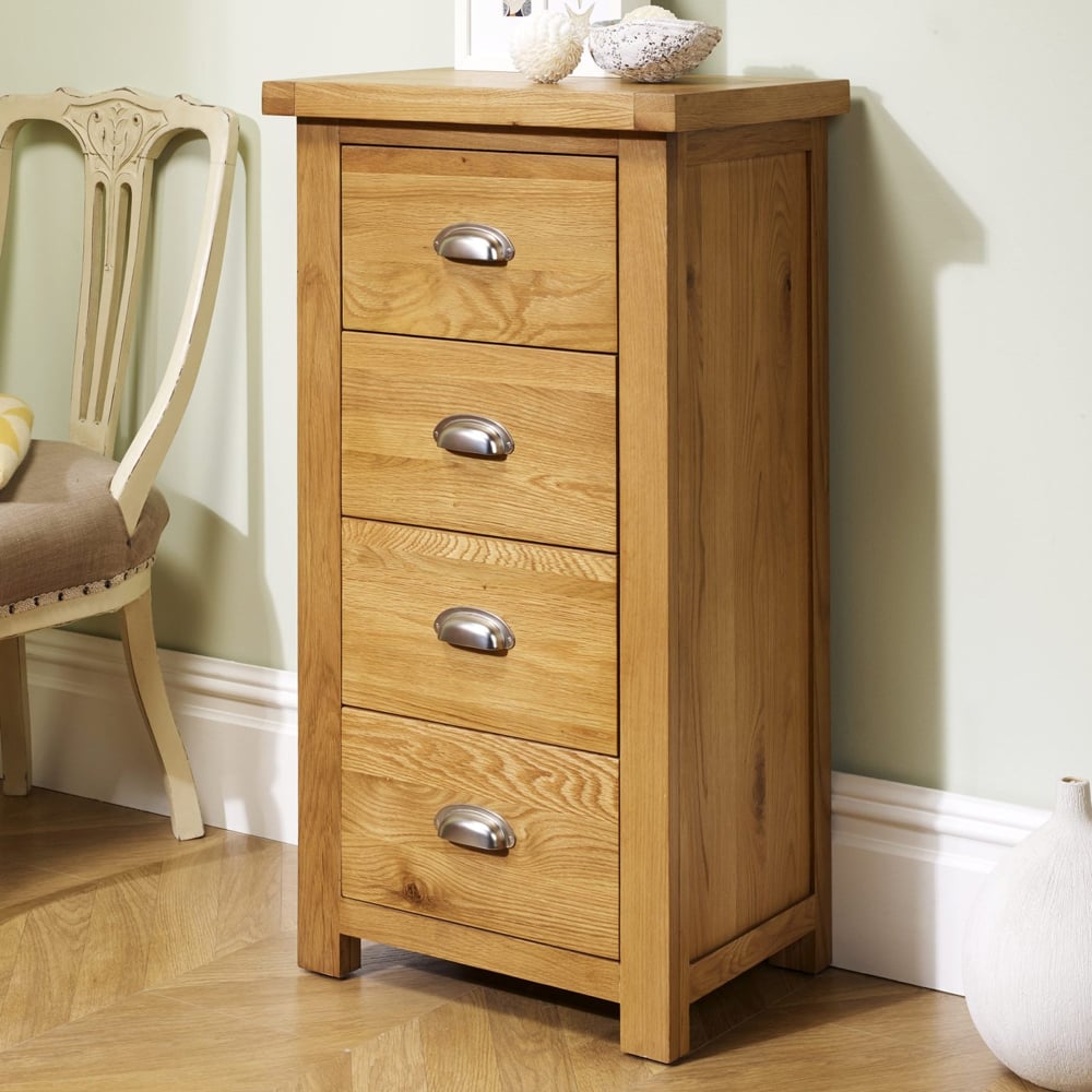 Webworms Wooden Chest Of 4 Drawers In Oak