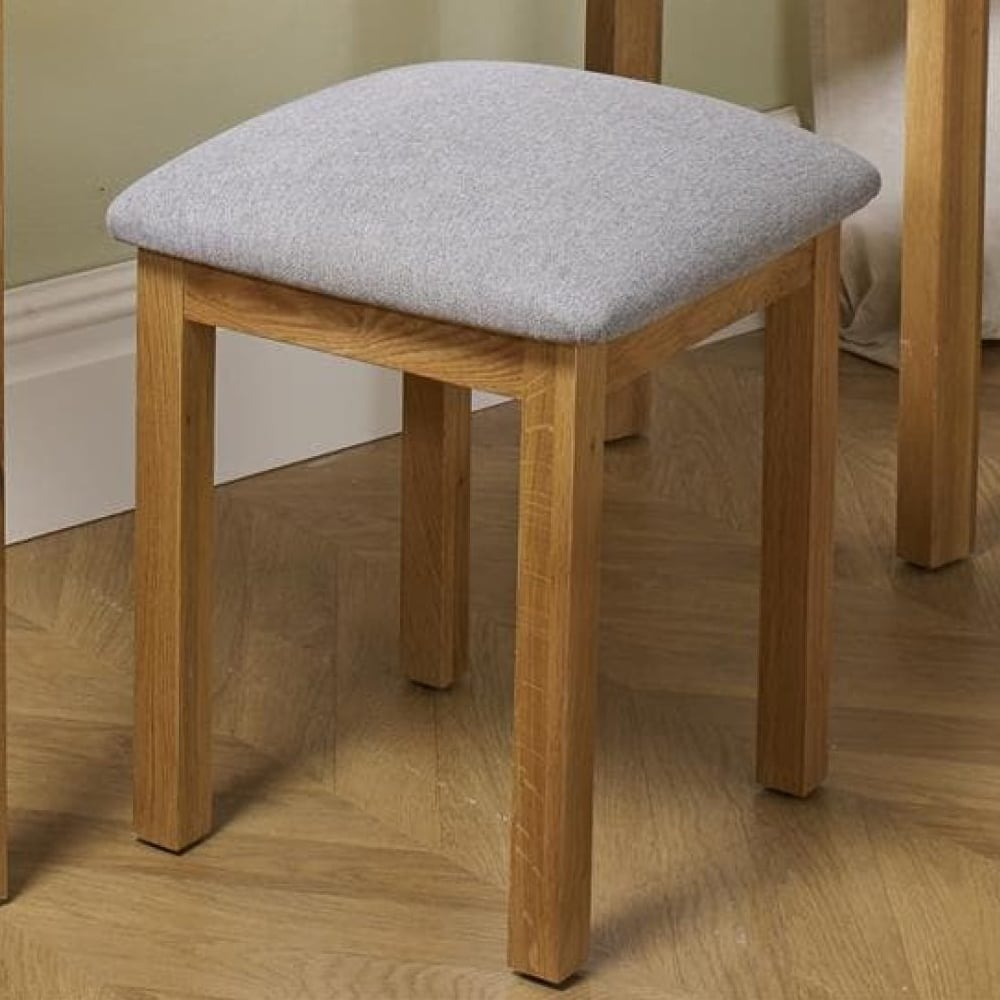 Webworms Wooden Stool With Fabric Seat In Oak