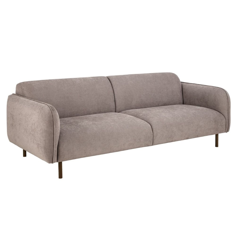 Welch Fabric 2 Seater Sofa With Oak Legs In Dusty Brown