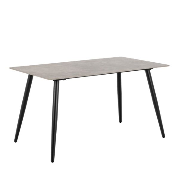 Wellford Ceramic Dining Table Rectangular In Grey And Black | Bed Sava