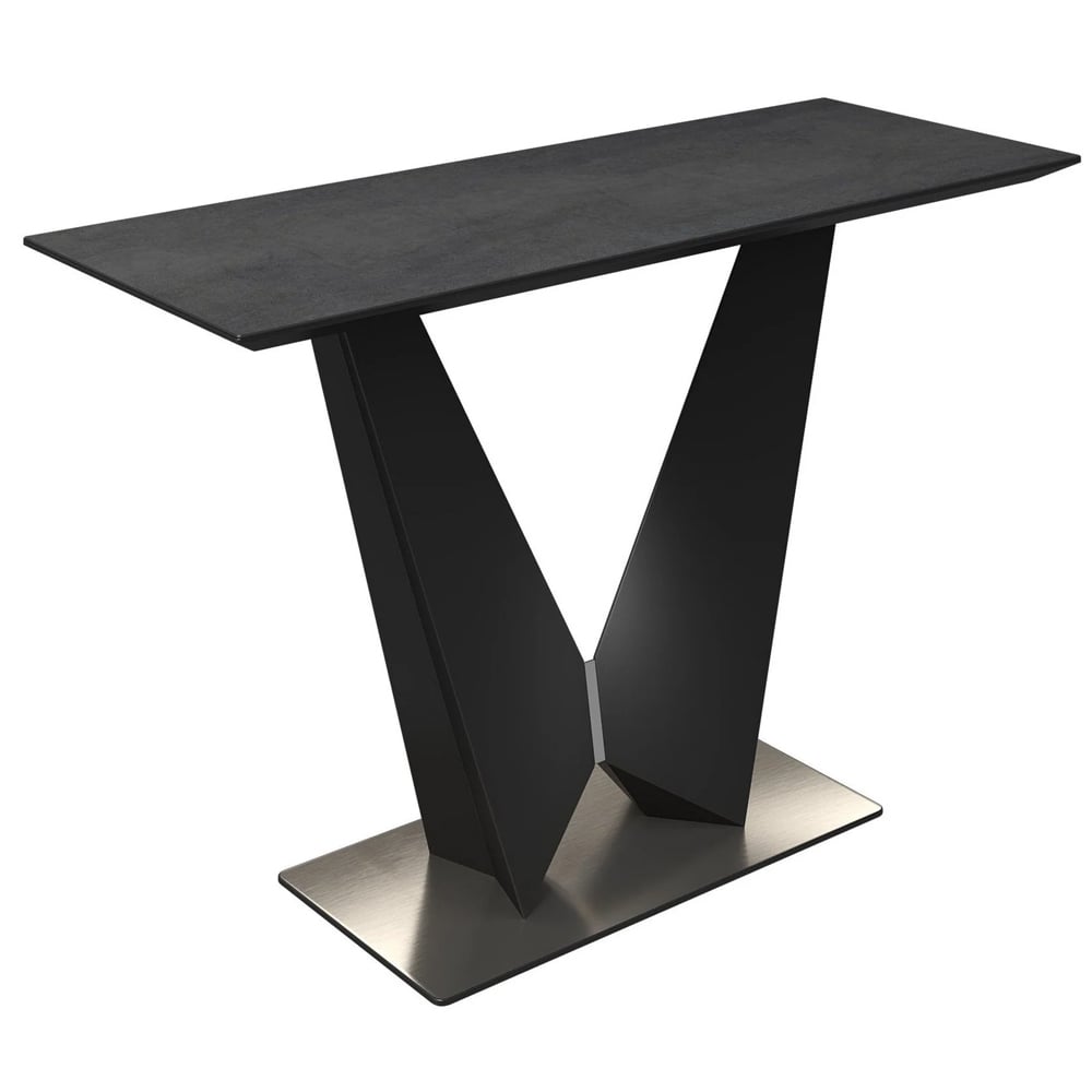 Westbury Ceramic Console Table In Matt Grey