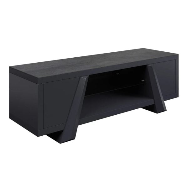 Westbury Matt Grey Ceramic Top TV Stand With Wooden Base | Bed Sava
