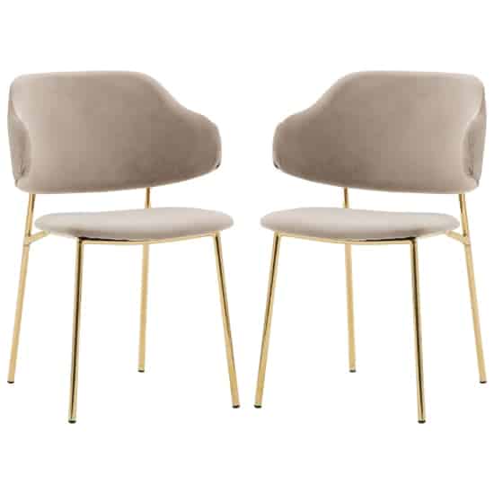 Whaler Taupe Fabric Dining Chairs In Pair