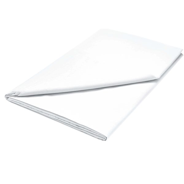1951 Plain Dye Percale Single Flat Sheet White | Bed Sava