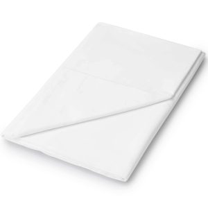 Helena Springfield Plain Dye 5050 Percale Single Flat Sheet White | Bed Sava