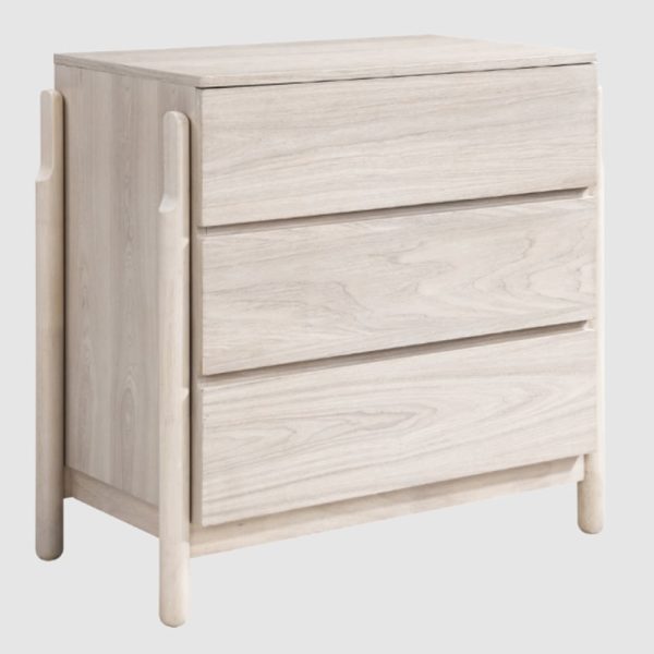 Wichita Wooden Chest Of 3 Drawers In White Wash Oak | Bed Sava