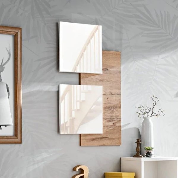 Elyria Wooden Hallway Mirror In Wotan Oak | Bed Sava
