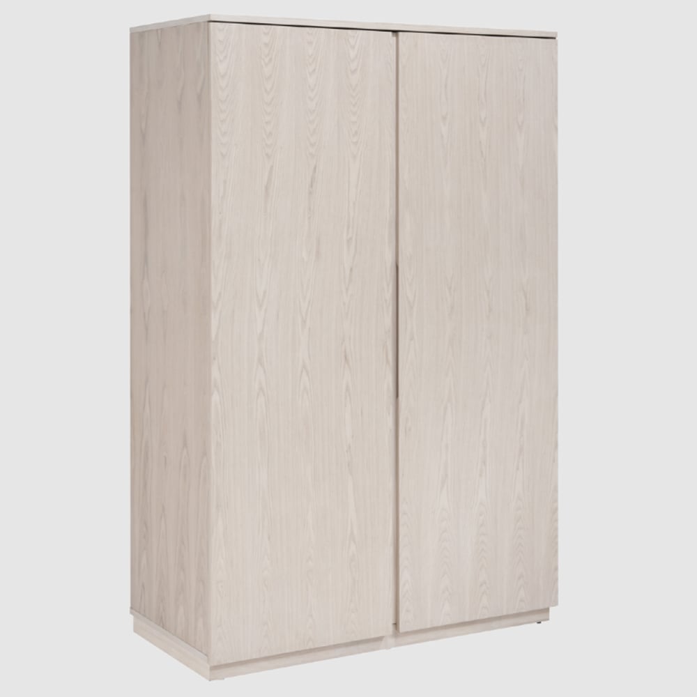 Wichita Wooden Wardrobe With 2 Doors In White Wash Oak