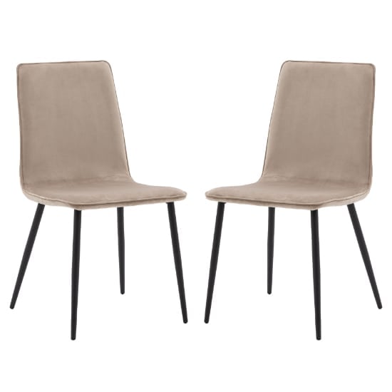 Wickham Taupe Fabric Dining Chairs In Pair